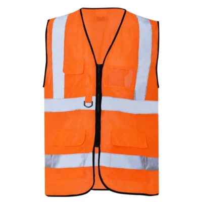 High-Visibility Safety Vest — Premium Tricot Fabric